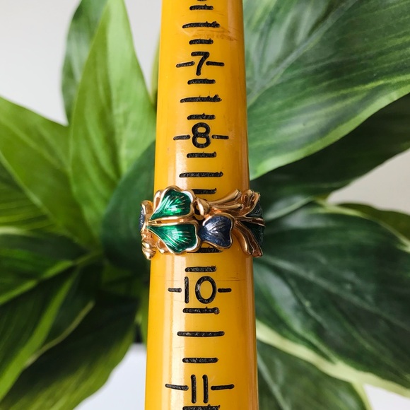 Ross-Simons Tropical Leaf Sterling 925 Gold Ring, Size 9 - Picture 2 of 14